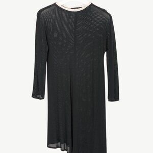 Marie Saint Pierre Black Mesh-Knit Asymmetrical Tunic